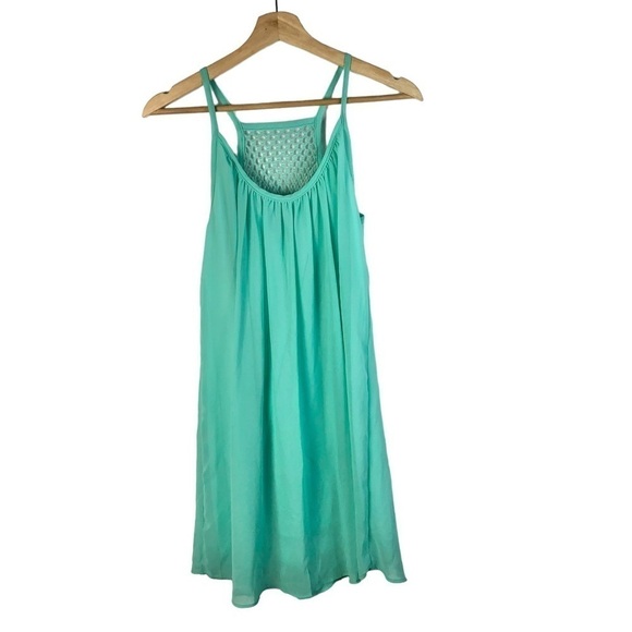 Boutique Mint Green Sleeveless Open Back Mini Dress S - Picture 1 of 4